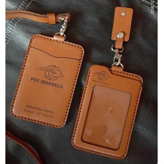 

Gantungan Id Card Holder Kulit Asli Custom Logo, Name Tag Kulit Asli Premium