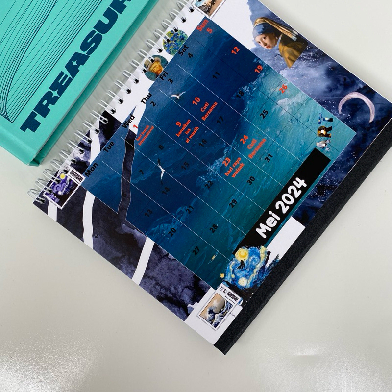 

[HALOPOLAROID] Kalender 2024 Aesthetic Desk Calender Aesthetic 2024 VAN GOGH AND SEA - The Starry Night