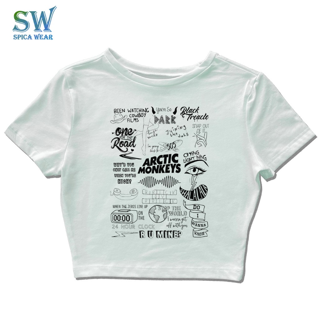 baby tee crop top arctic monkeys style crop tee
