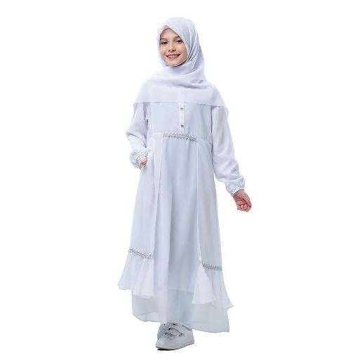 Dresslim Anak Ananta Sarimbit Putih-Gamis Anak Rabbani warna putih usia 3 tahun