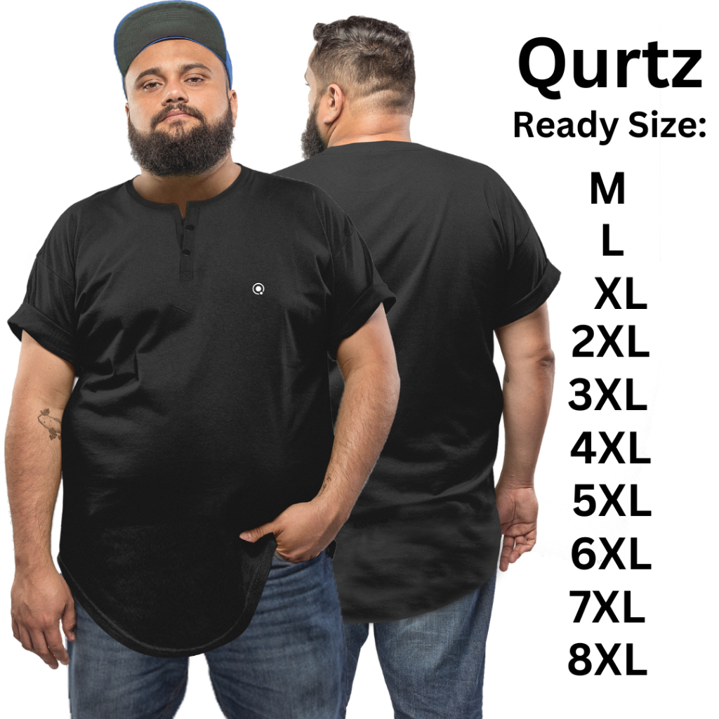(PROMO) Kaos Kurta lengan pendek Pria Muslim Jumbo Bahan Cotton Combad 30s Premium | Baju koko jumbo