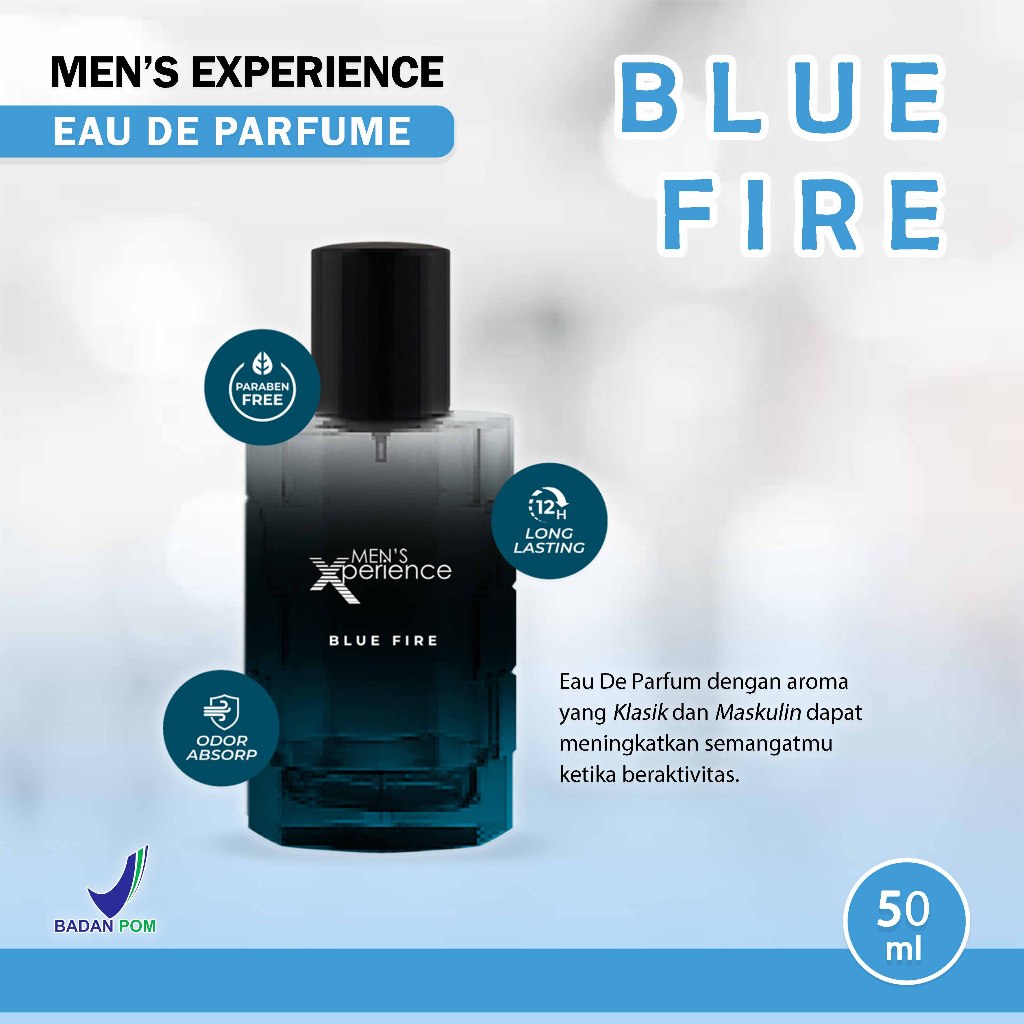 Men's Xperience Blue Fire Eau De Parfum Cowok Tahan Lama