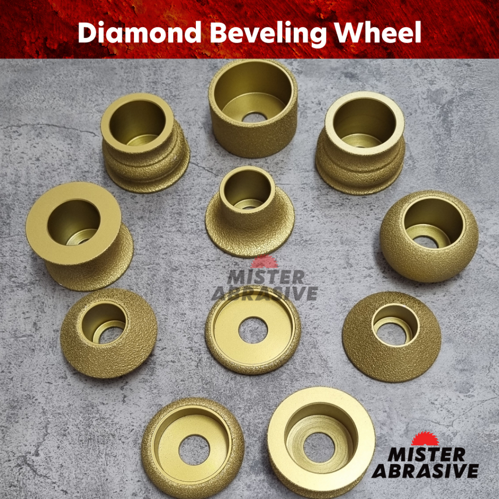 QH [5-10mm] 3in Diamond Grinding Wheel Bevel Edge Roda Mata Gerinda Pinggul Profil Batu Granit Tipe