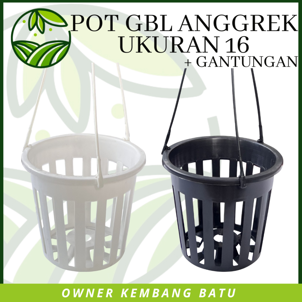 Pot GBL Anggrek 16 (Include Gantungan) Pot Gantung Anggrek 16cm