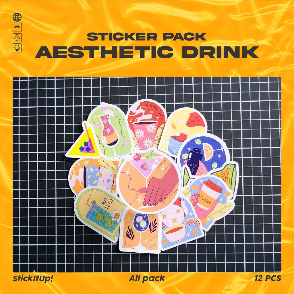

COD✨ StickItUp Stiker Pack Stiker Dekorasi Bentuk Minuman Unik Anti Air Keren Untuk Koper Laptop Skateboard