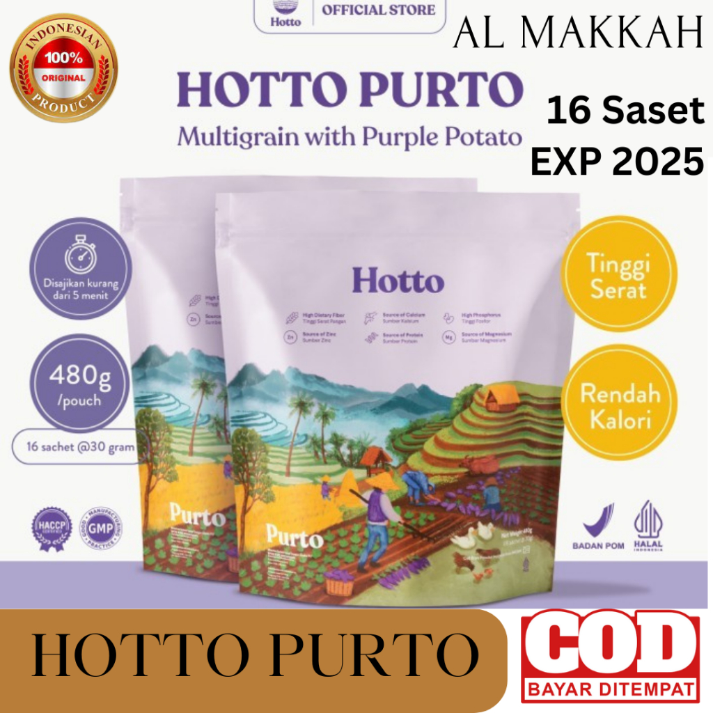 

Hotto Purto 2 Pouch isi 32 Sachet Multigrain