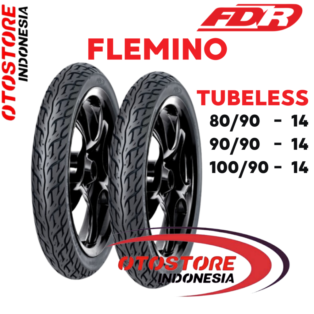 BAN LUAR MOTOR TUBLES RING 14 FDR FLEMINO 80/90 90/90 100/90 TUBELESS TL RING 14 | BAN TUBLES | MATI
