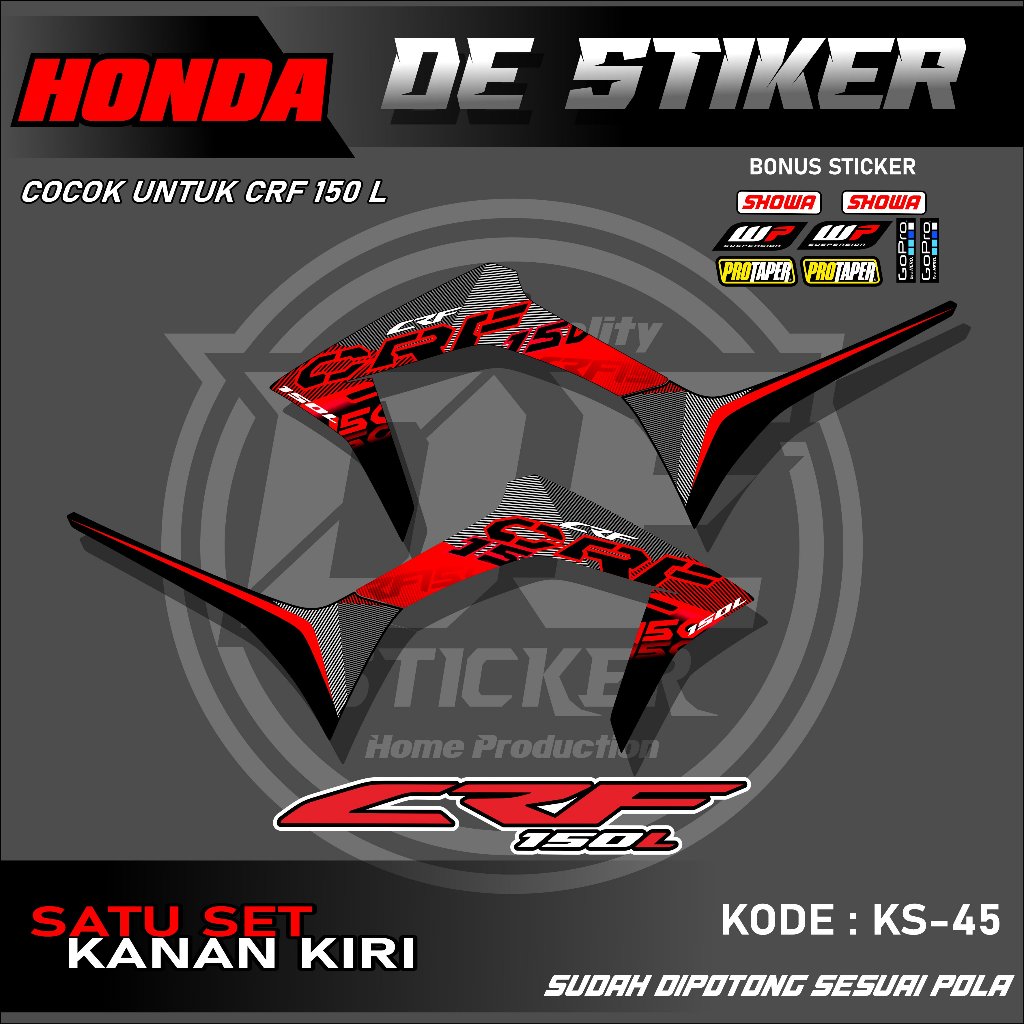 Striping Sticker Variasi aksesories Motor Honda CRF 150 L Stiker List Semi Full Body Original Free L