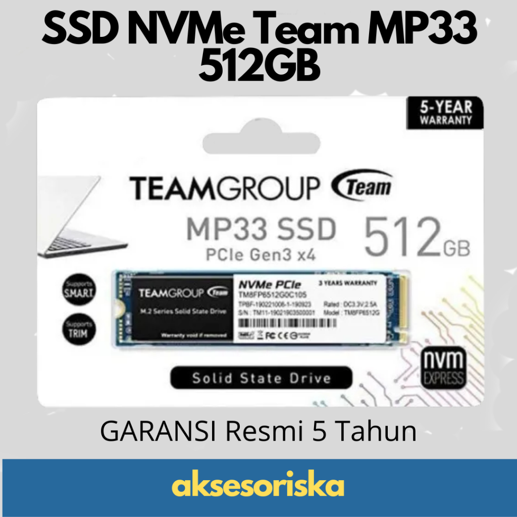 SSD NVME Team Group MP33 512GB 512 GB SSD Laptop PC M.2 PCIe Gen3 x4
