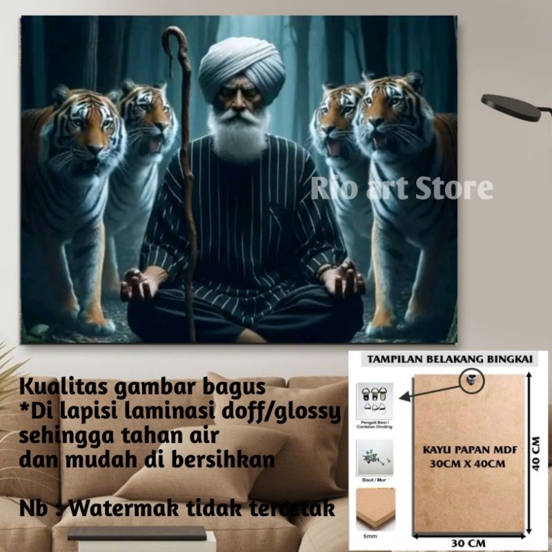 Hiasan dinding poster lukisan mbah kyai2 untuk walldekor atau dekorasi dinding