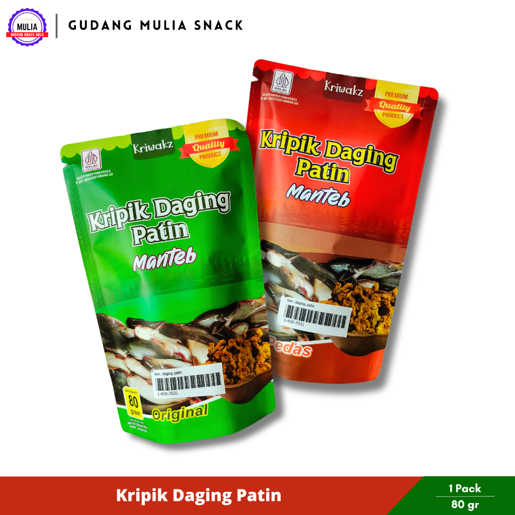 

KRIWAKZ Kripik Daging Patin | Keripik Ikan Patin Original & Pedas