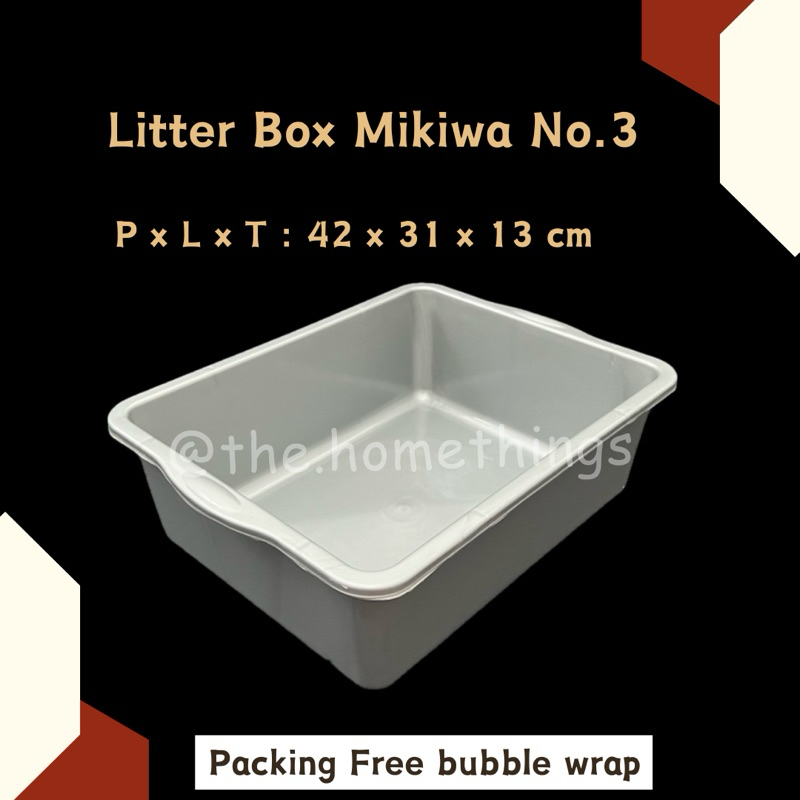 @the.homethings - LITTER BOX MIKIWA SILVER NO 3 BAK PASIR KUCING / BAK PERSEGI SILVER / TEMPAT KOTOR