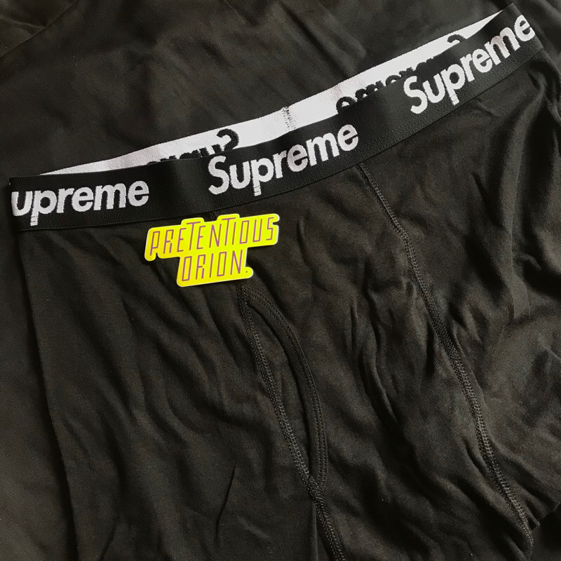 Supreme Hanes Boxer Brief Black Original 1 Pack ( 4 boxer )