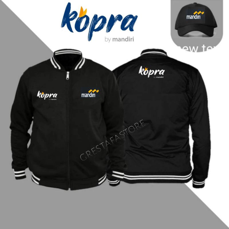 jaket varsity mandiri logo kopra jaket bank mandiri kopra bisa costume gratis topi