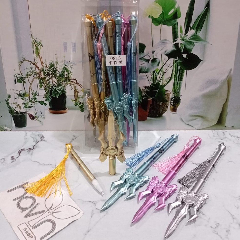 

[✼T17➢] (12PC) PEN GEL motif COWO PENA PULPEN [270]