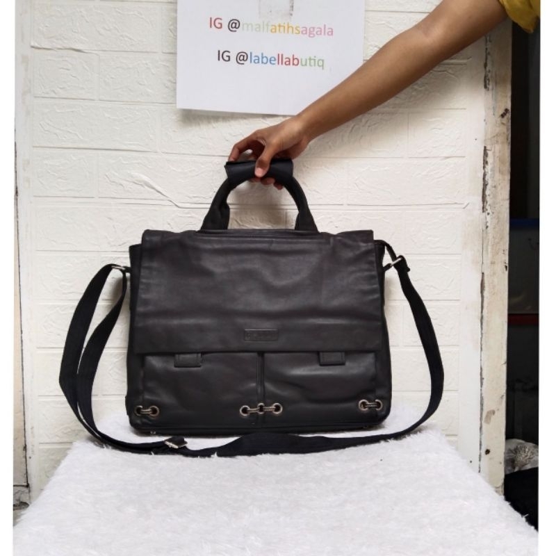 Tas Selempang Kerja Bally Kulit Preloved Second Brand