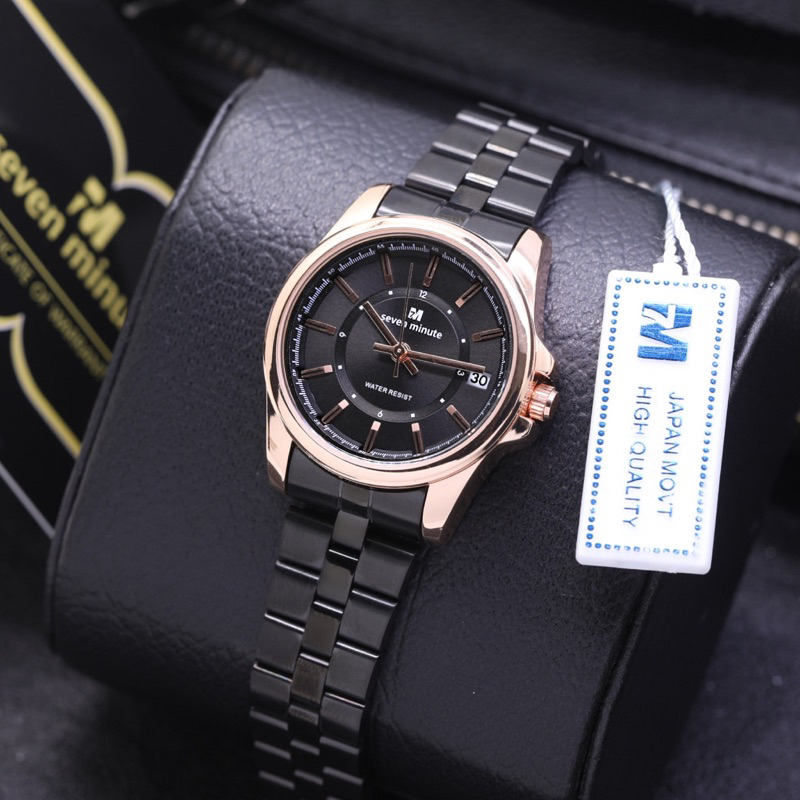 BISA COD ,,JAM TANGAN WANITA SEVEN MINUTE M742 ORIGINAL TANGGAL AKTIF SET BOX KARTU GARANSI free gif