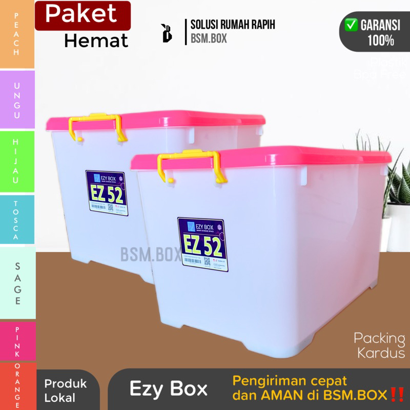 PAKET EZY BOX 52 LITER CONTAINER BOX PLASTIK SERBAGUNA