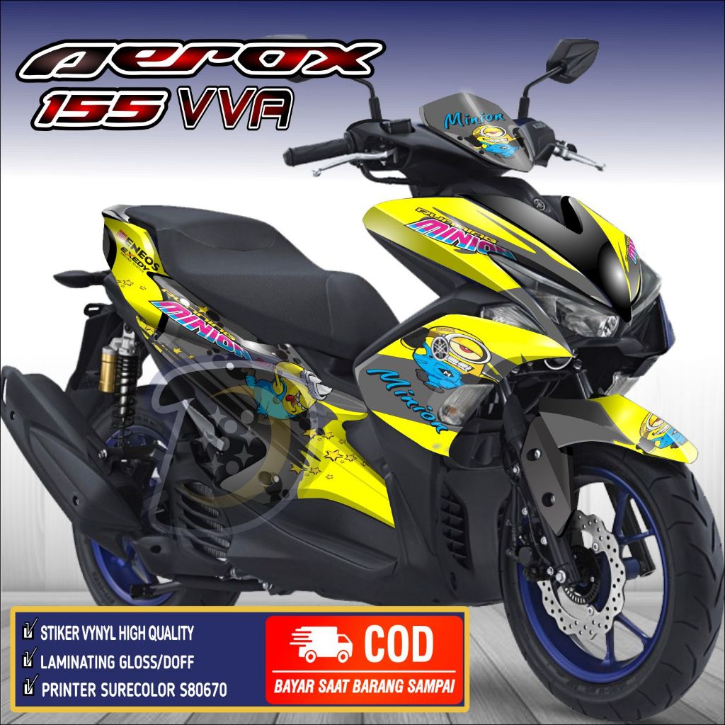Decal Aerox 155 VVA Lama Striping AEROX 155 Lama Stiker Aerox 155 Old  Minion