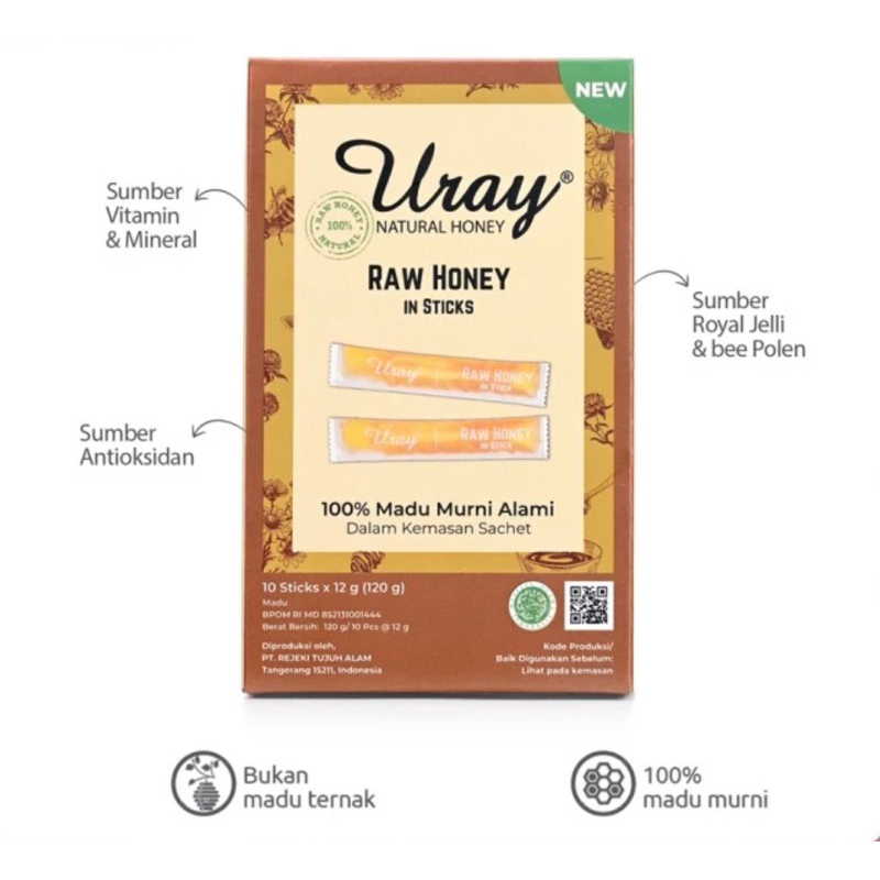 

RB MADU URAY RAW HONEY IN STICKS 120GR MADU URAY SQUEEZE 150GR MADU MURNI MADU HUTAN