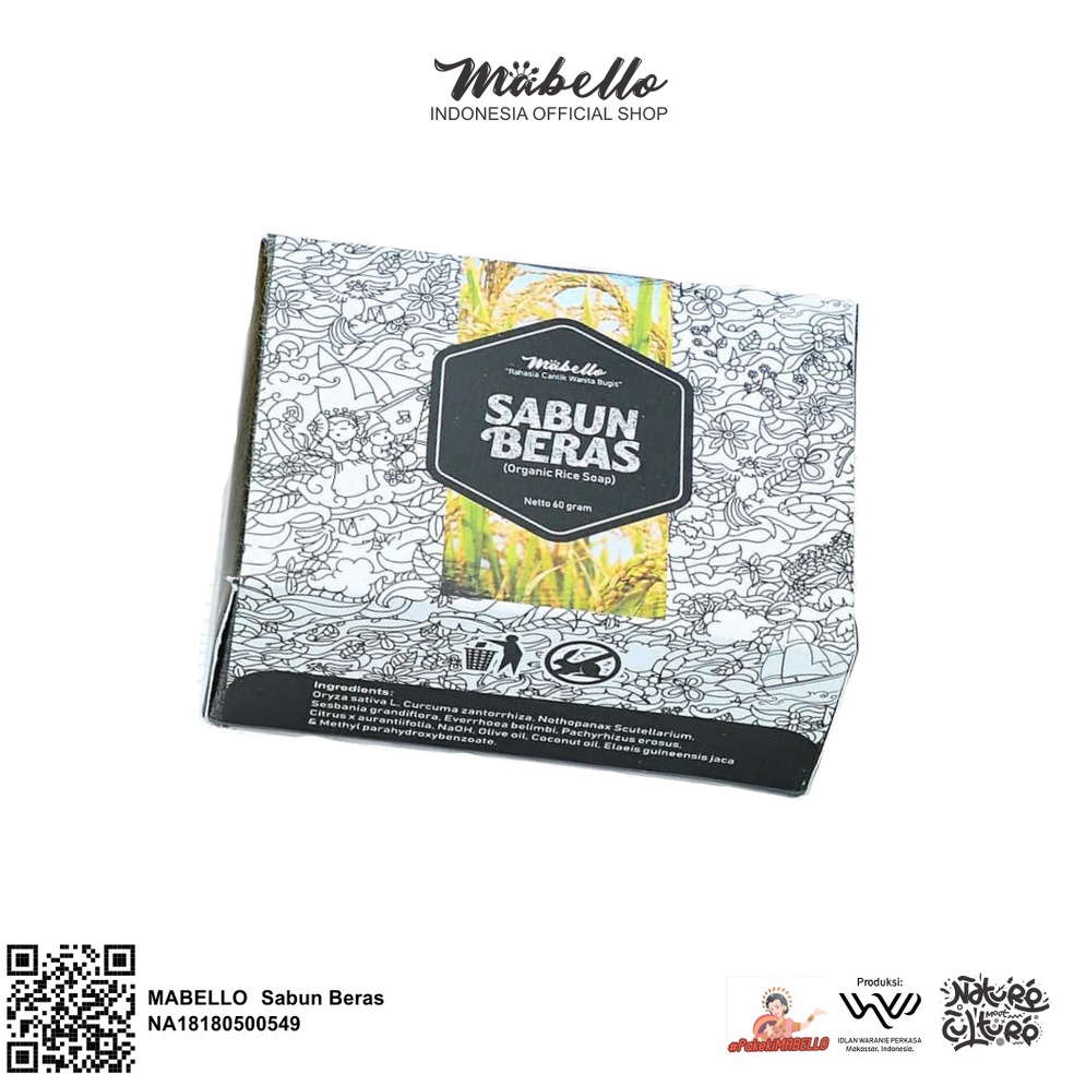 [ART. L97L] MABELLO sabun beras hitam ORIGINAL / sabun bedda lotong/Sabun Jerawat /Handmade Soap/ sabun pengganti lulur