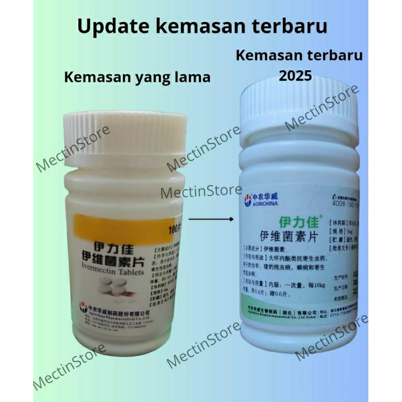 Original Mectin Ivermectine Invermectin 5mg 100 tablet Segel Barcode Anti Parasit Kutu Kudis Scabies
