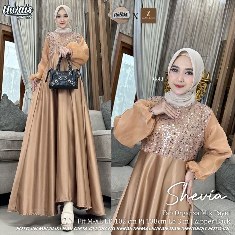 Uwais Shevia Maxy Original By Uwais Hijab / shevia dress ori berlabel uwais