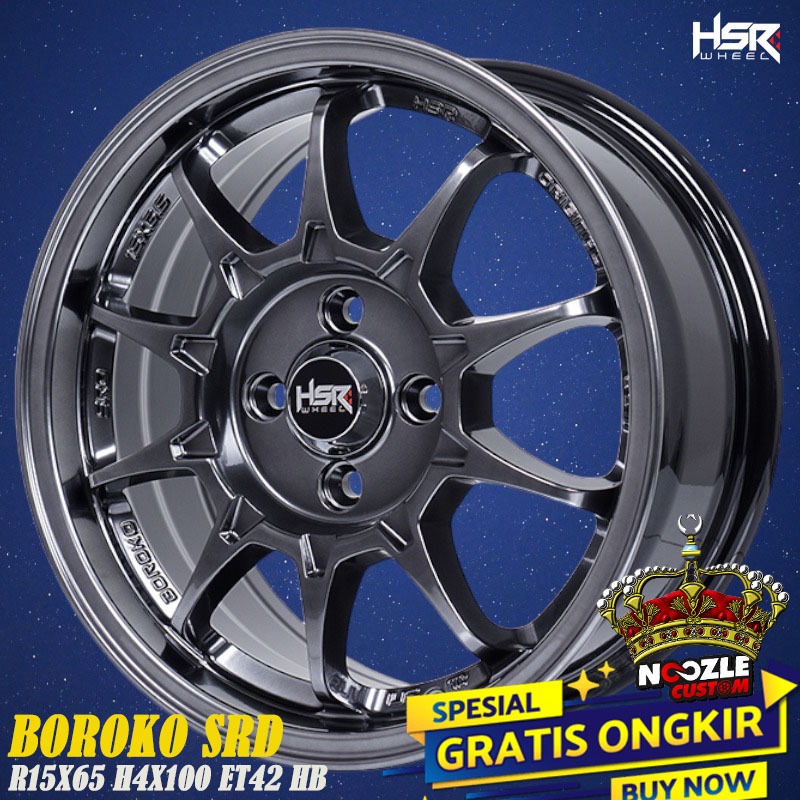 Velg Mobil HSR Ring 15 single PCD Lubang 4 Pelek Racing Brio Agya Ring 15 Terbaru