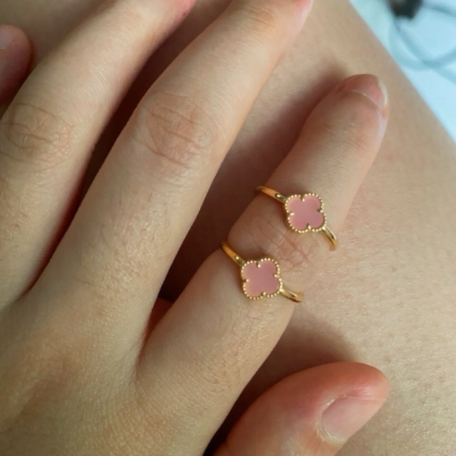 Cincin Vancleef Van Cleef pink emas asli kadar 375 8k