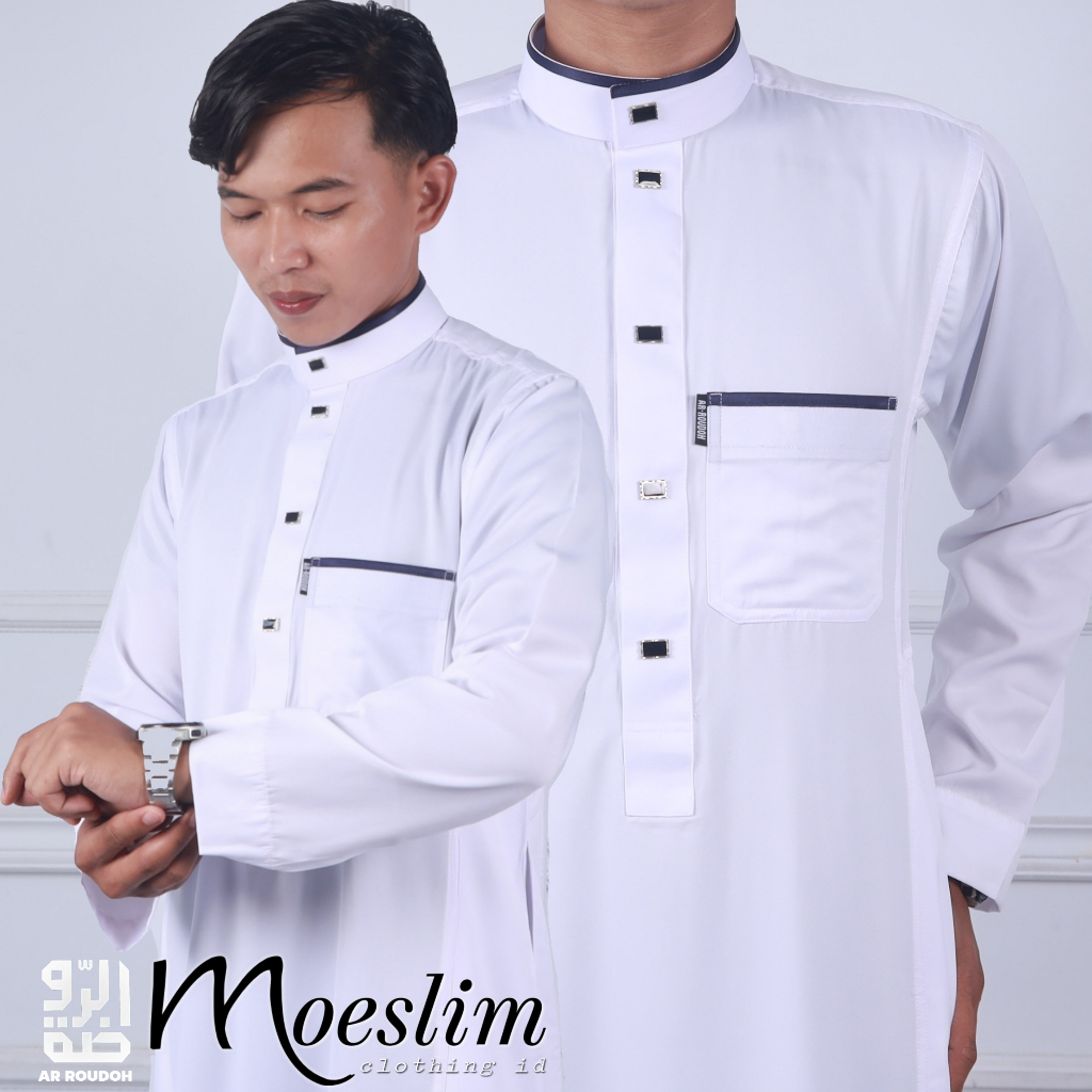 jubah pria dewasa gamis pria premium putih