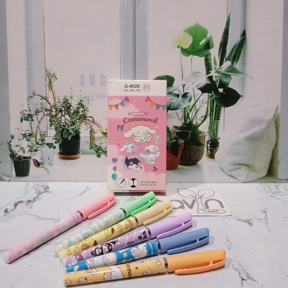 

Terk!!ni (12pc) PEN GEL motif KUROMI SANRIO CINNAMOROLL PENA BALLPEN ipen Promo Semangat