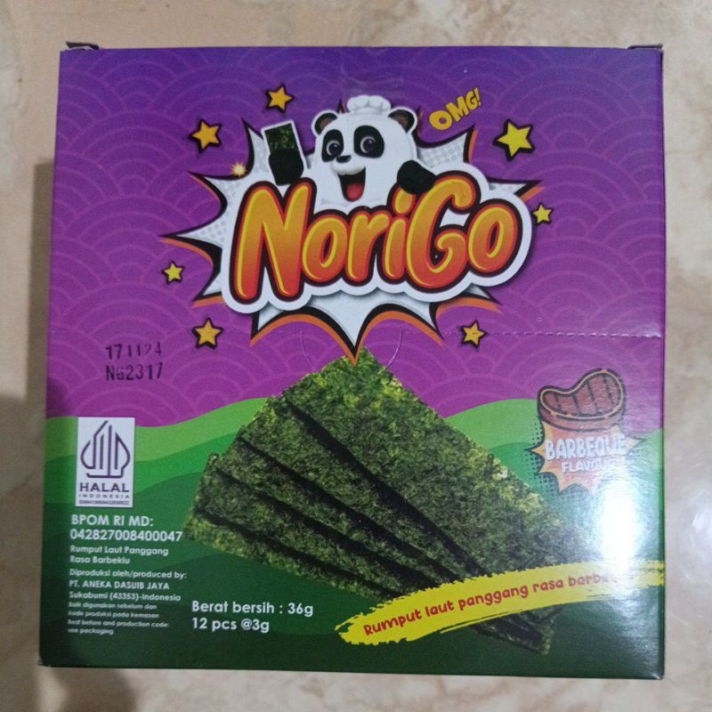 

Norigo rumput laut panggang rasa barberque 3gr