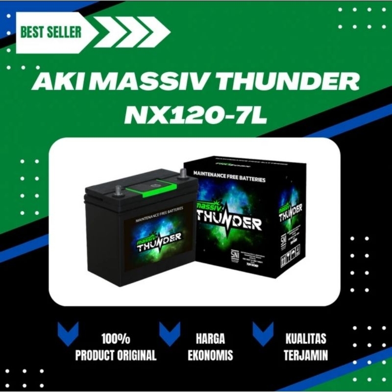 AKI BATTERY MASSIV THUNDER NX120-7L / 95D31L CAMRY FORTUNER ALPHARD