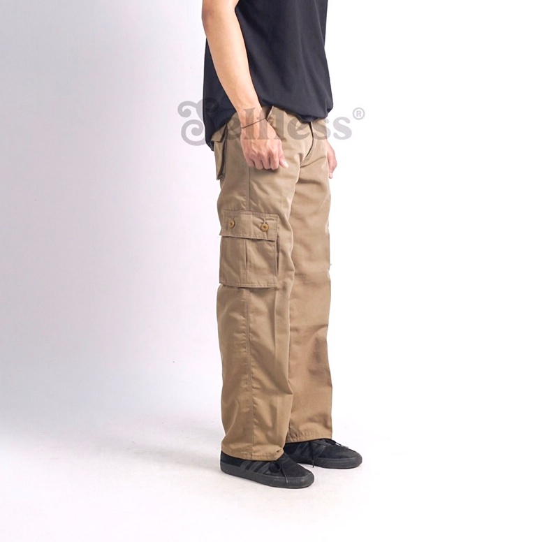 Terkini Selfless - Celana Cargo Panjang Reguler Straight Loose Fit Standar Pria Cargo Kargo Tactical
