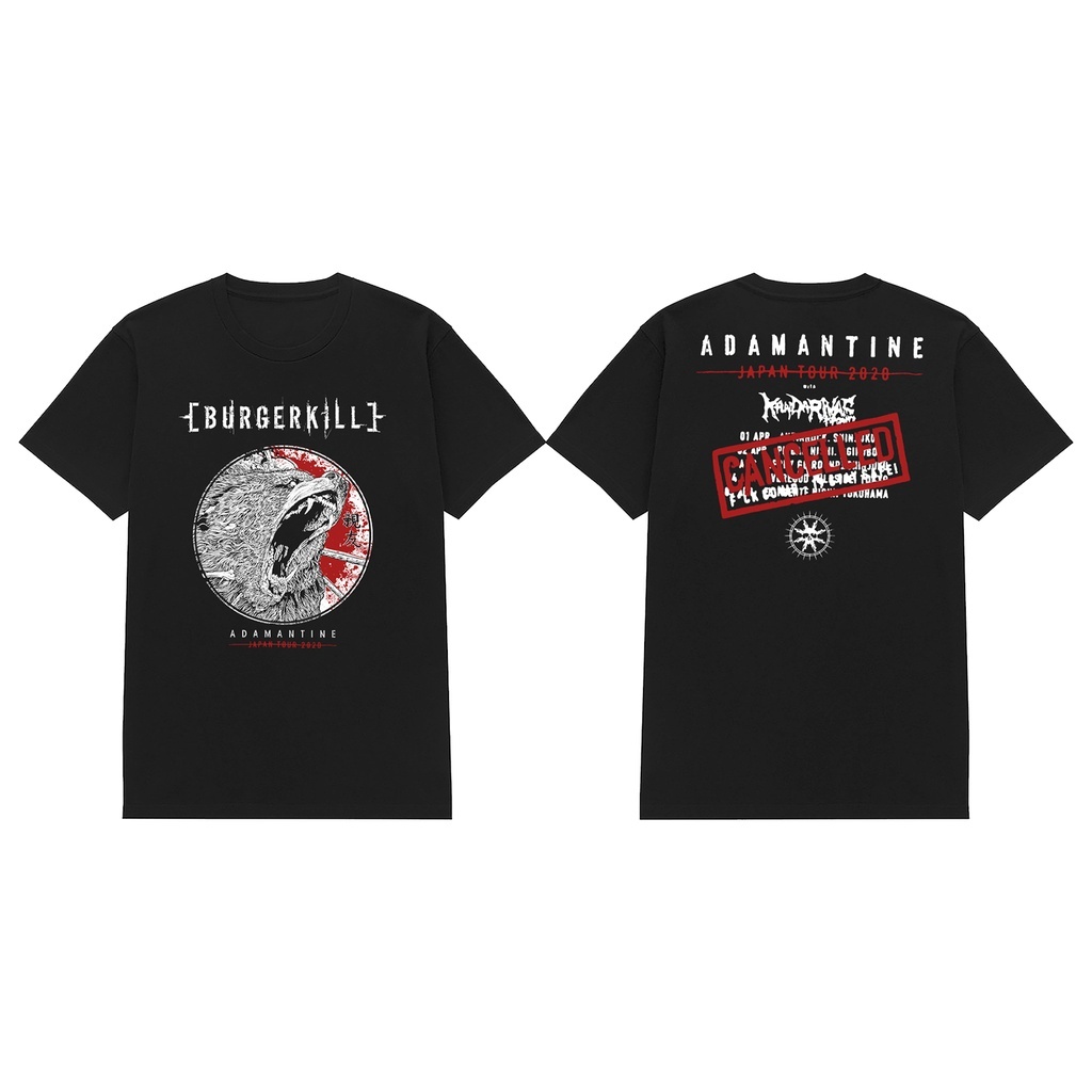 T-shirt Kaos Distro Rockerstar T-shirt Band Burgerkill Japan Tour 2020