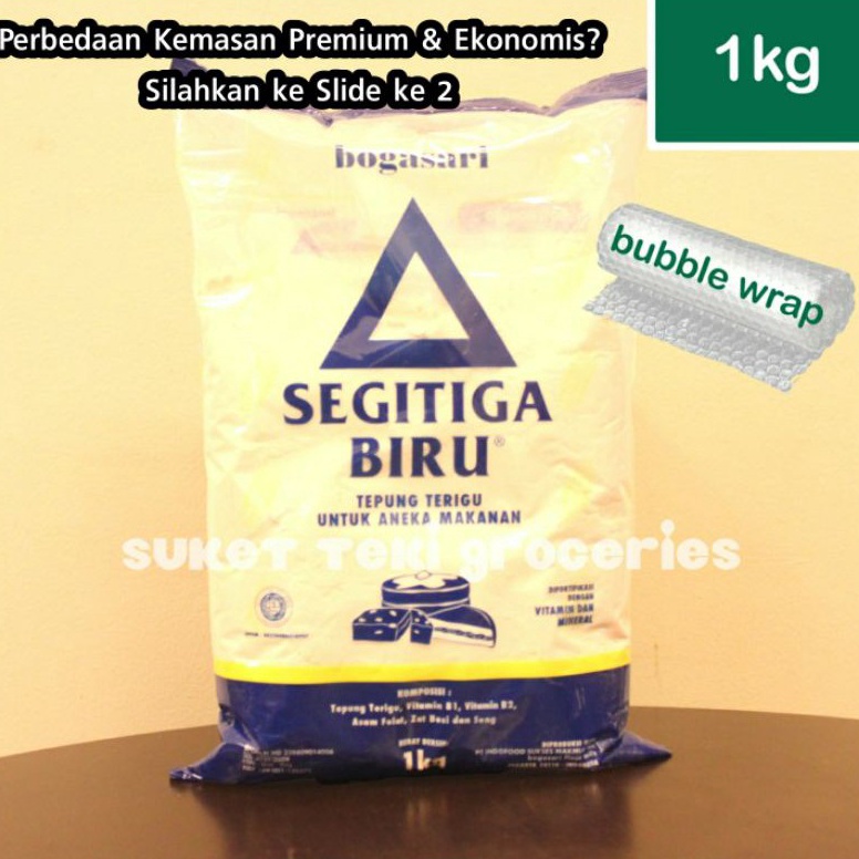 

[☀O5>] Tepung Terigu Segitiga Biru Ekonomis 1kg Protein Sedang ORI SATUAN [204]