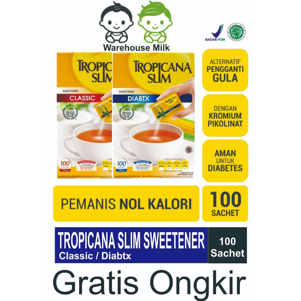 

Tropicana Slim Sweetener DIABTX/CLASSIC 100 s/ 200gr Exp 2027