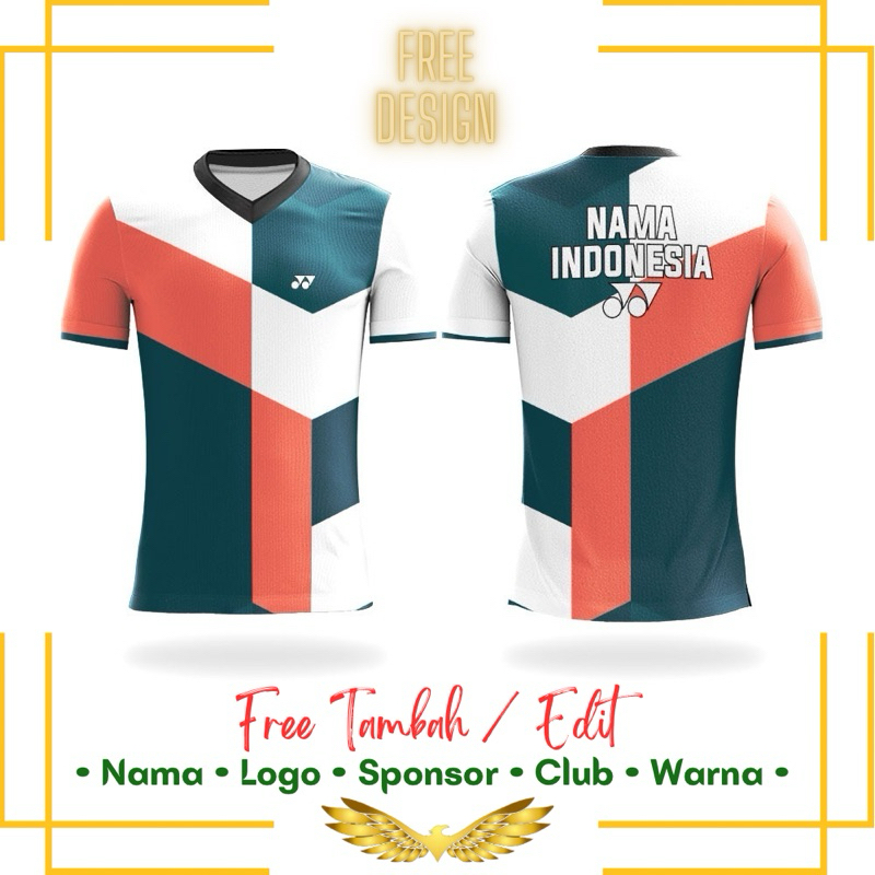 Baju Kaos Jersey Badminton Bulutangkis Custom Printing Jumbo Big Size | YON NEW