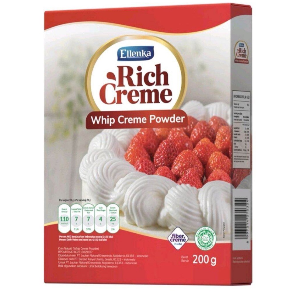 

90 Rich Creme Whip Cream 200gr / Rich Creame / Whipped Cream Bubuk ➘COD