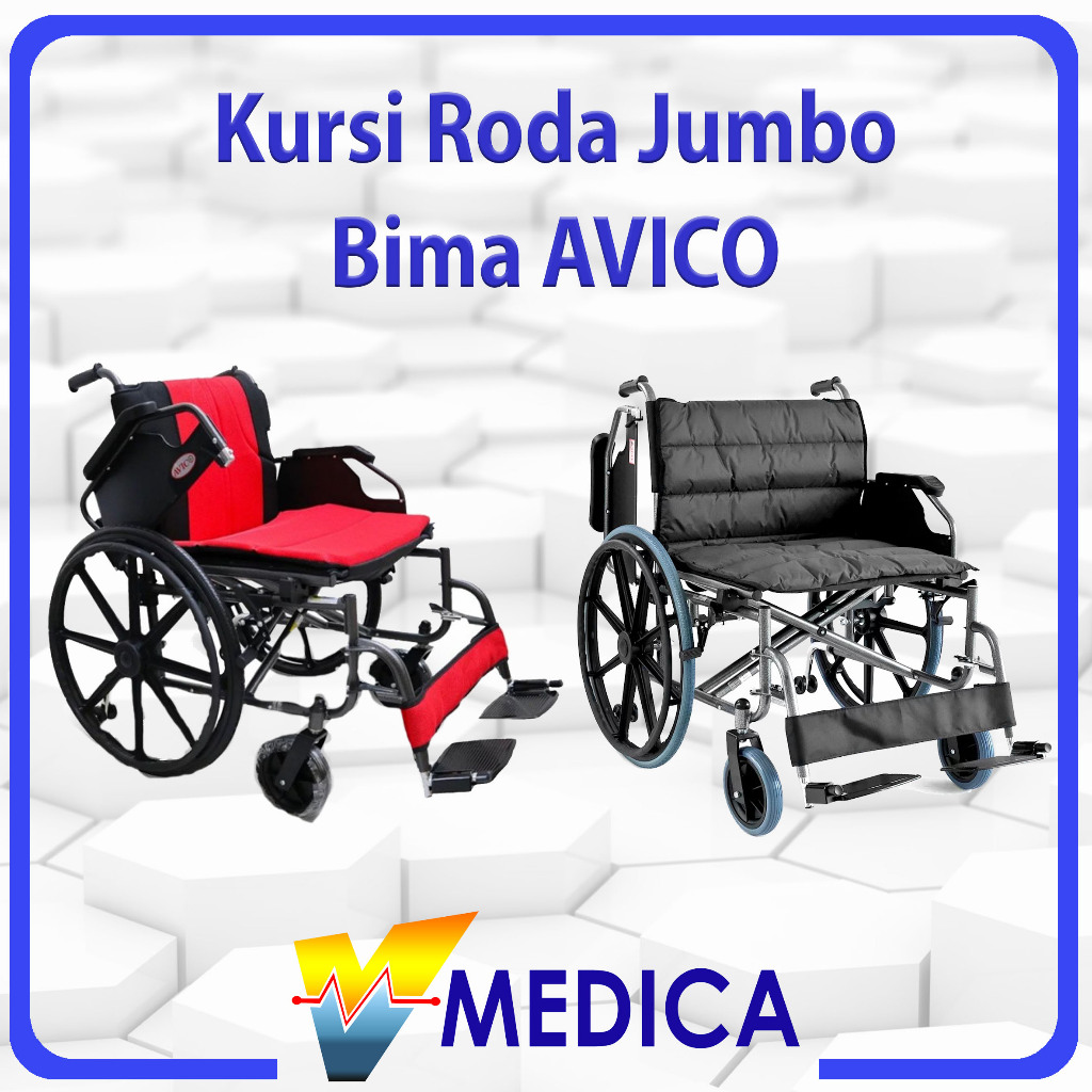 (Reguler) Kursi Roda Avico Bima Jumbo Big Size / Kursi Roda Avico BESAR / Wheelchair