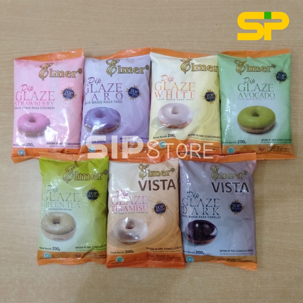 

[✂F47➢] Elmer DIP GLAZE 200gr Toping Donat siap pakai / Glaze donat Impor Terbaru