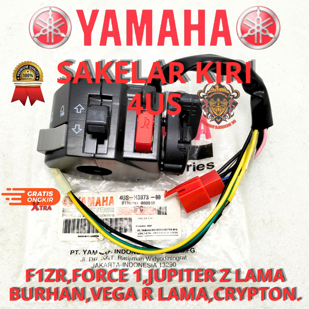 Saklar Holder Kiri untuk F1ZR Jupiter Z Lama Force 1 Vega R Lama Crypton - Set Saklar Motor