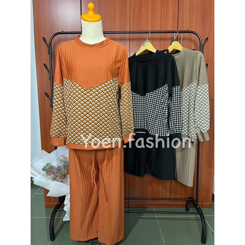 SETELAN WANITA KEKINIAN LENGAN PANJANG CELANA PANJANG / SETELAN WANITA MODIS KOREA / SETELAN MUSLIM 