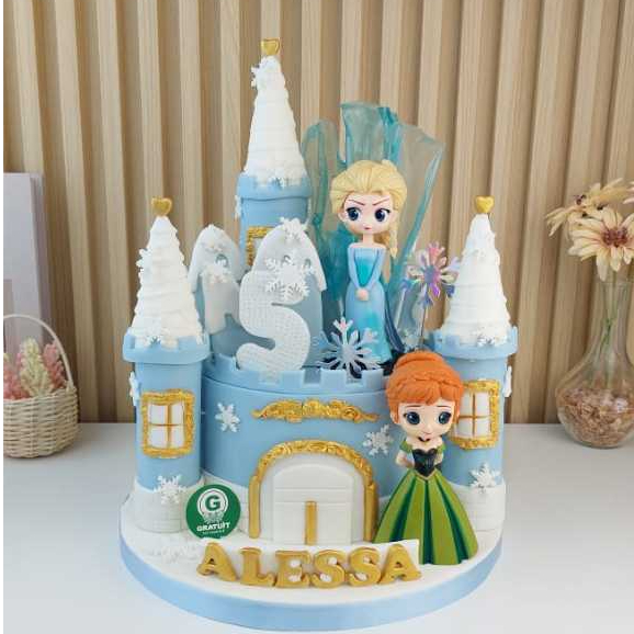 

TEMA FROZEN UK 20CM ISTANA DAN MAINAN / KUE ULANG TAHUN CUSTOME