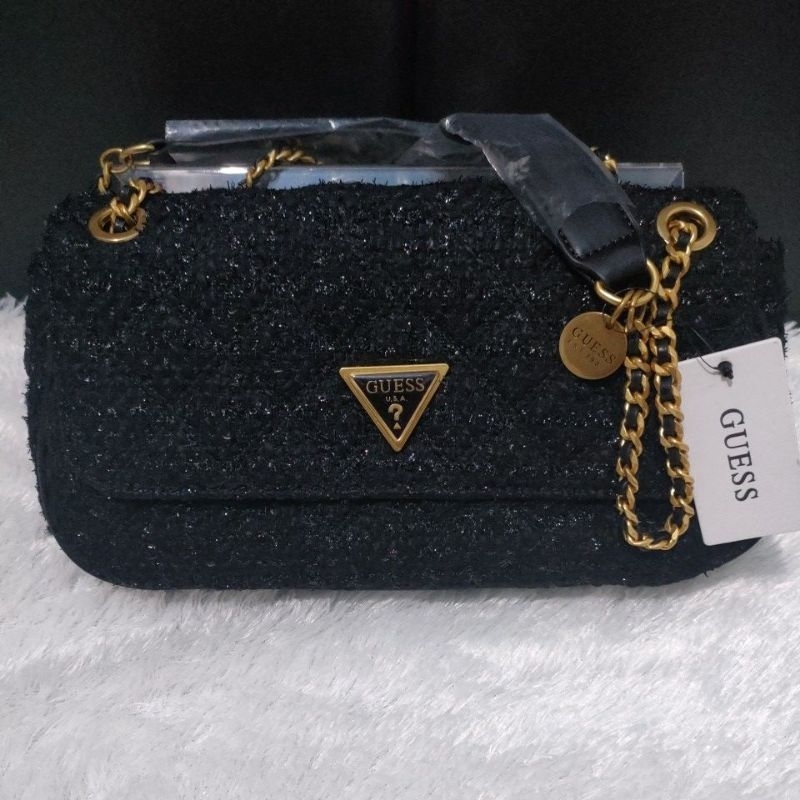 GUESS GIULLY TWEED BLACK MEDIUM ORI FO