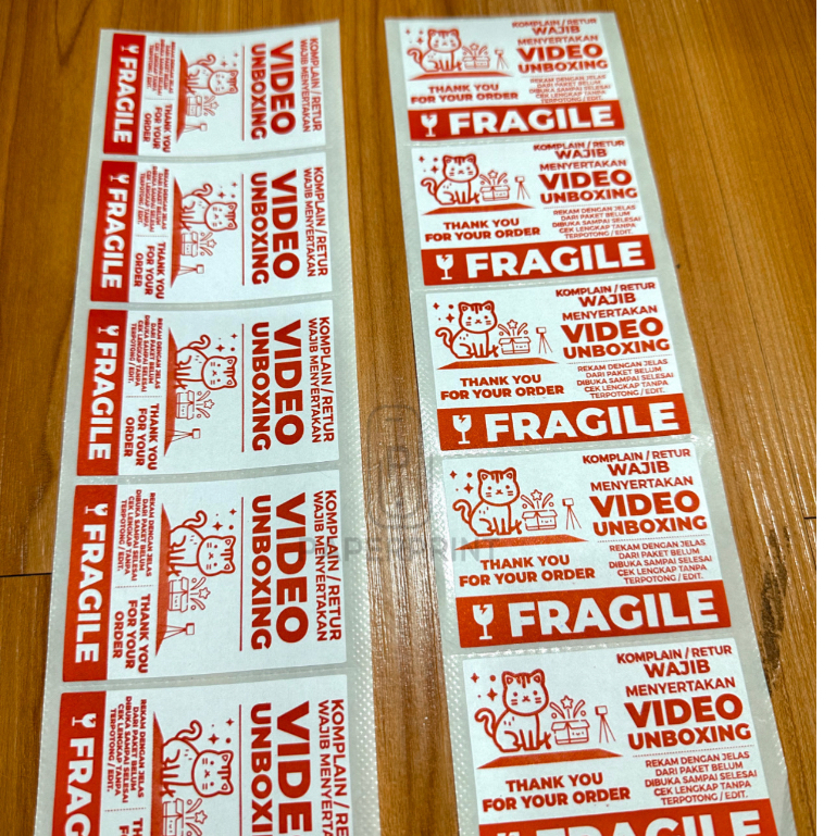 

Sticker UNBOXING lucu fragile paket resi 1 pcs
