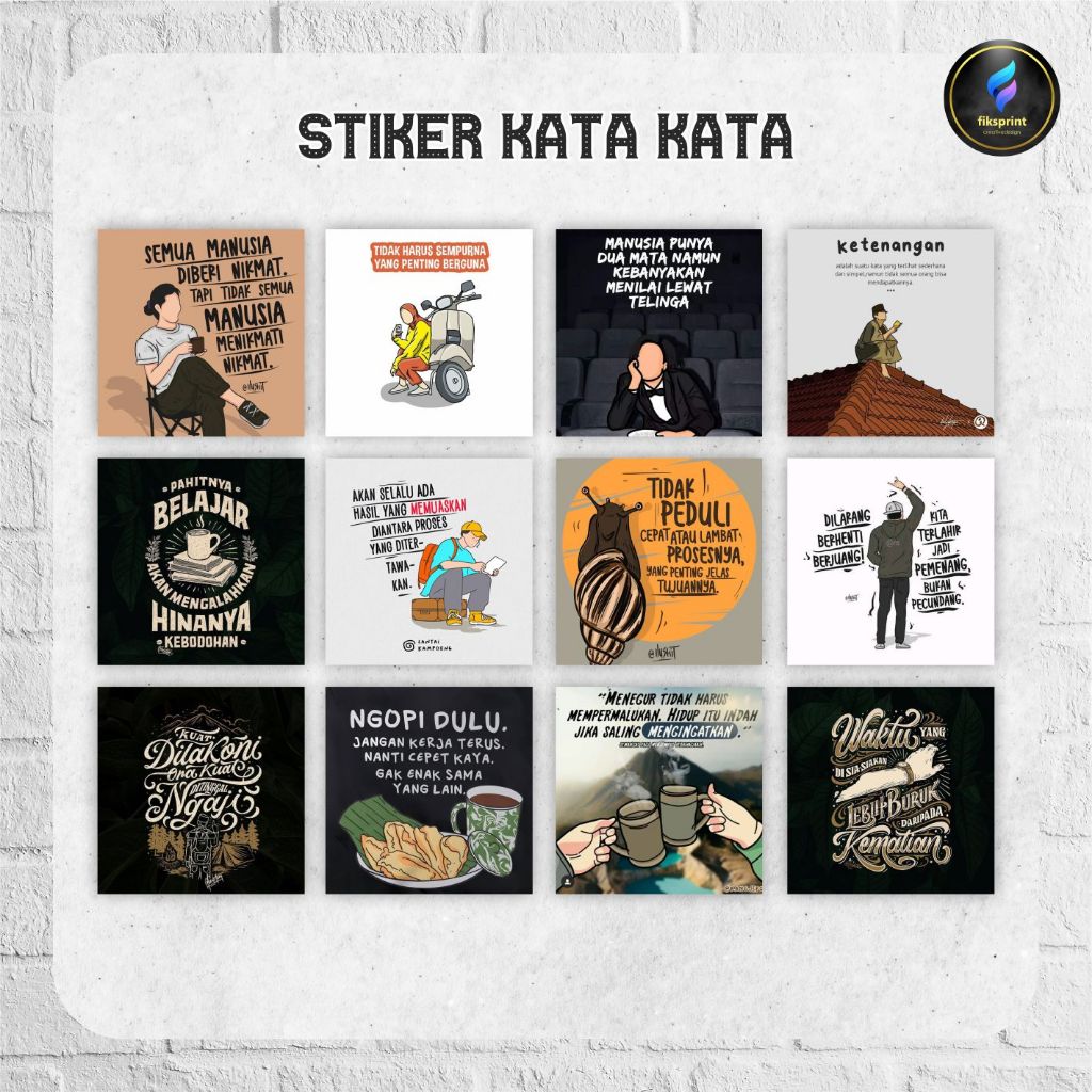 

(isi 70 pcs) Stiker kata-kata | Stiker Plesetan