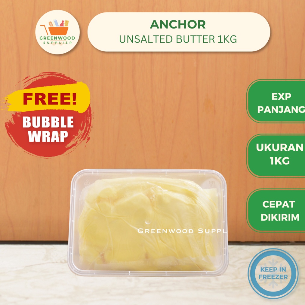 

HARGA GROSIR Unsalted Butter Anchor / Mentega Tawar Anchor - 1KG grosir