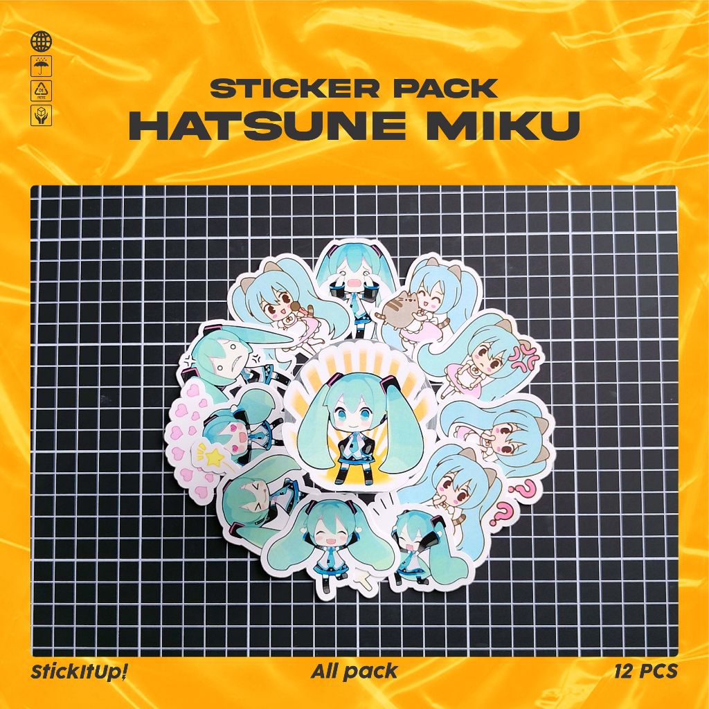 

COD✨ StickItUp Stiker Pack Kartun Hatsune Miku Lucu Keren Untuk Koper Laptop Skateboard