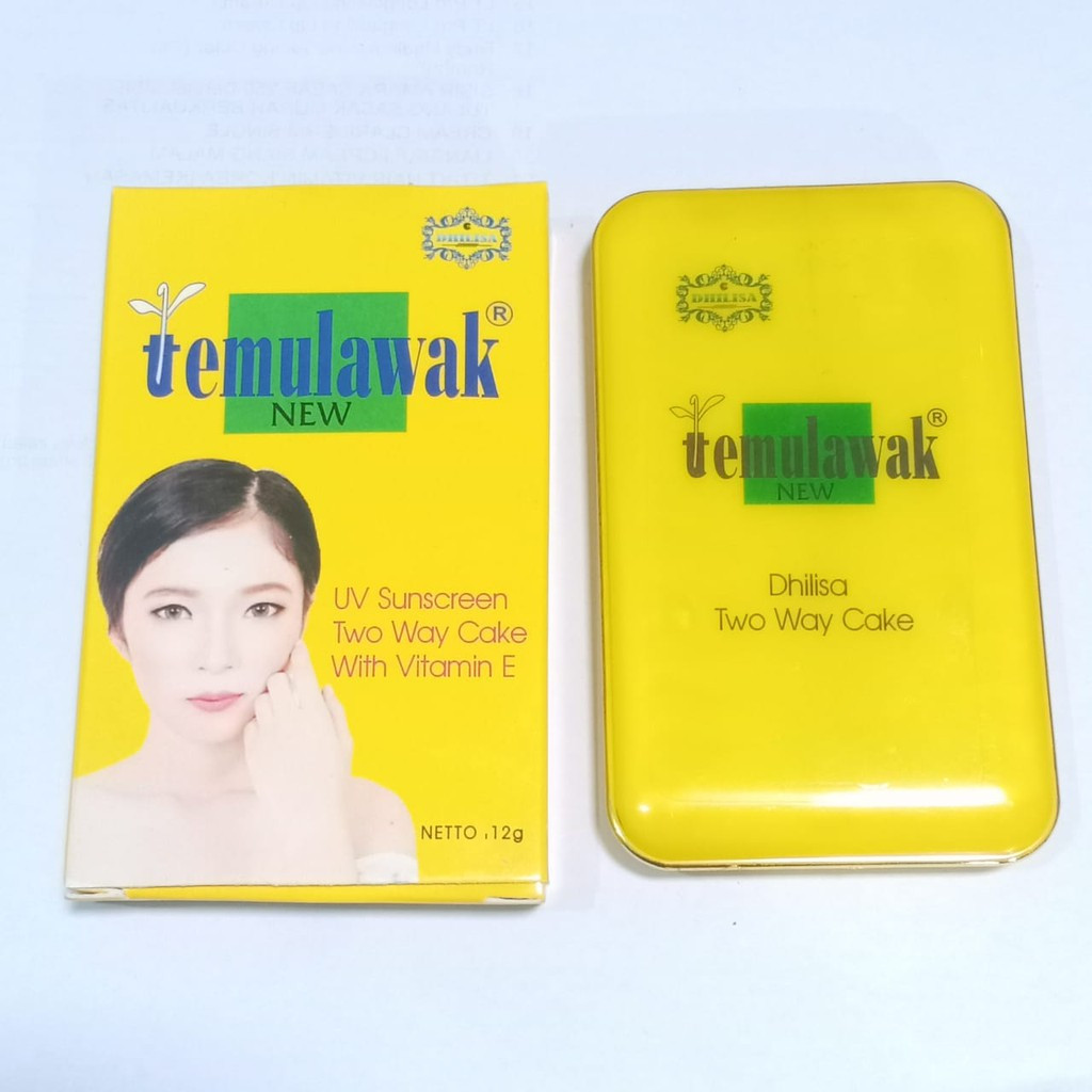 BEDAK  PADAT - DHILISA TWC TEMULAWAK 12g TWO WAY CAKE DHILISA COLLAGEN 12g - BPOM